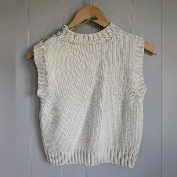 Philosophy di Lorenzo Serafini Striped Sleeveless Sweater Vest in Cream Black - Picture 6 of 10